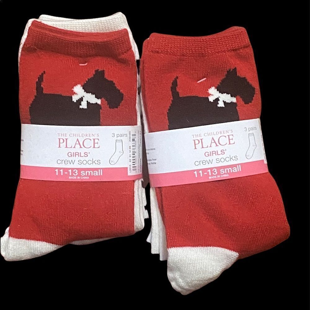 TWO Cute NEW WITH TAGS THE CHILDRENS PLACE‎ GIRLS CREW SOCKS SIZE 11-13 small